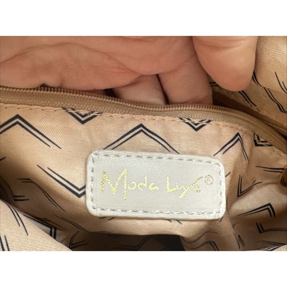 Moda Luxe Straw Cream Black White Foldover Clutch Crossbody Bag Resort Vacation - Picture 6 of 10